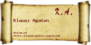 Klausz Agaton névjegykártya
